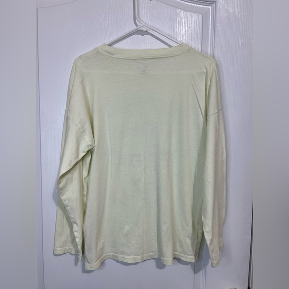 J. Crew Cream Long Sleeve Tee with Green Graphic size S - Picture 5 of 13